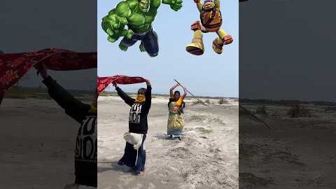 Intense Performance by Desi Aunty Hulk vs Donatello #Hulk #Donatello #DesiAunty #viral #Shorts