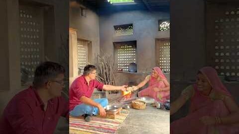 गाँव का देसी खाना 😍 #gaon #desi #khana #food #rajasthan #youtubeshorts #shorts #culture #cooking