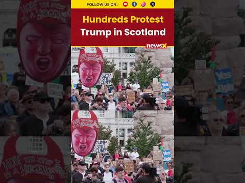 #viral | Trump Faces Massive Protests in Aberdeen, Scotland | #shorts #trendingshorts #trumpnews