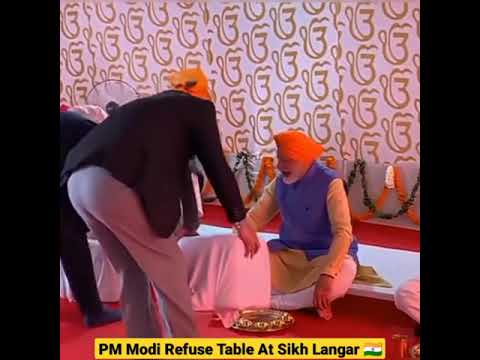 PM Modi refuse Table At sikh langar in Punjab 🇮🇳 |Narendra Modi | #shorts #modi #pmmodi #trending