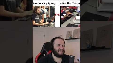 American Boy Typing vs Indian Boy Typing Speed Reaction | @akcomedyhai
