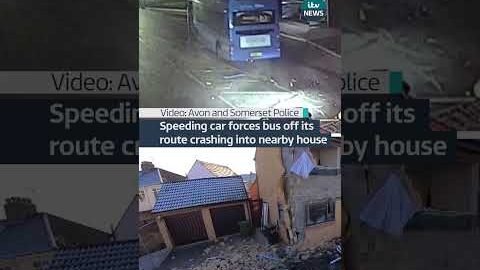 Speeding car forces bus off its route crashing into nearby house #crash #bristol #bus