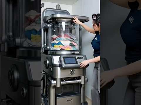 బట్టలు ఉతికి ఆరేసి ఐరన్ చేసి మడత పెట్టే మిషన్ బాగుంది నిజంగా 😱 cloth wash folding iron machine