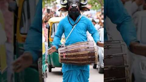 “😂🐃 Desi Bhens Dhoti Kurta Dhol Vs 🐐 Bakri Saree Dance | Public Full dance💃|#viralvideo#dance#funny