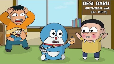 Desi Daru: Multiversal war full video [All parts] | Indian Doraemon parody @ComicBagh