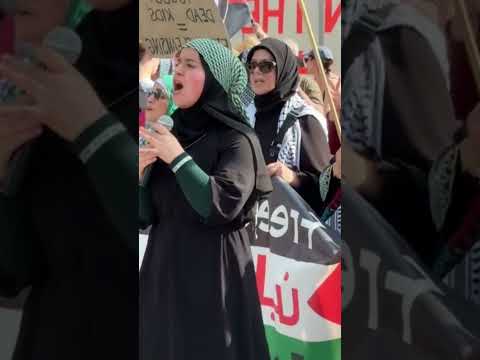 Powerful Voices for Palestine: Crowds Chant La ilaha illallah’ Worldwide #islamic#usa#uknews#shorts