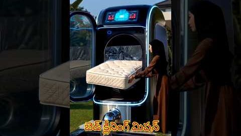 బెడ్ ఉతికి ఆరేసి ఐరన్ చేసి మడత పెట్టే మిషన్ బాగుంది నిజంగా 😱 cloth wash folding iron machine