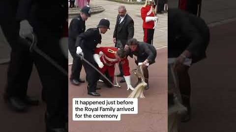 Soldier faints at Windsor Castle