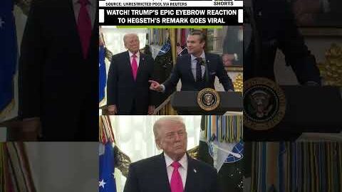 WATCH! Trump’s epic eyebrow reaction to War Secy Hegseth’s remark goes viral