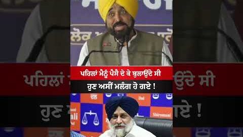 ਹੁਣ ਅਸੀਂ ਮਲੰਗ ਹੋ ਗਏ #bhagwantmann #punjab #news #akalidal #badal #viral #todaynews #shorts