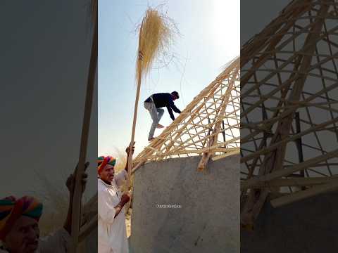 गाँव में हवा महल की सजावट 🥰 #villagelife #desi #home #funny #summer #thar #weather #dessert #house