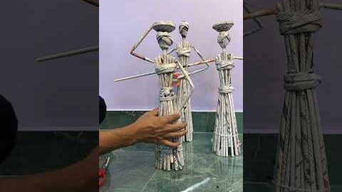 African doll DIY craft using newspapers #shorts #youtubeshorts #viral #crafts #ashortaday #african