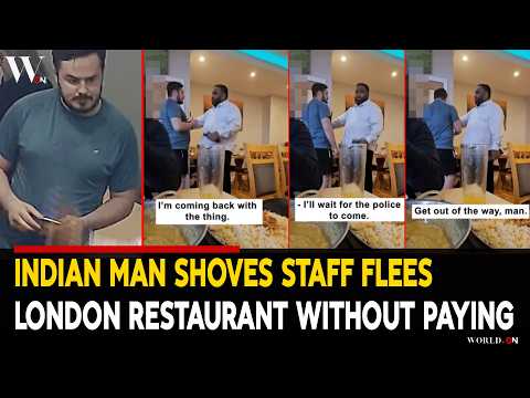 Indian Man Shoves Staff, Flees London Restaurant Without Paying | Viral CCTV Dine & Dash Incident
