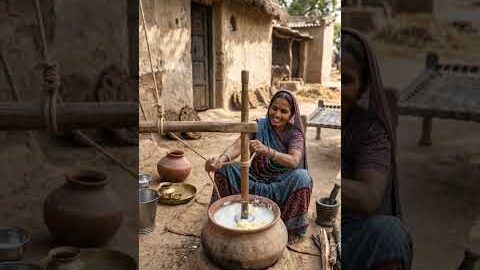 Amazing Desi Jugaad to Make Buttermilk in Village |