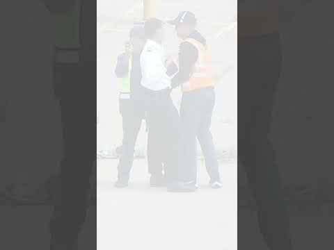 United Airlines pilot destroys parking lot arm with ax #Shorts