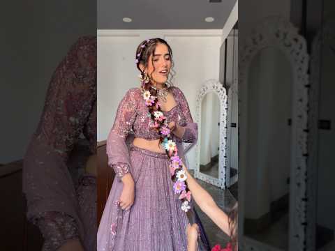 DESI RAPUNZEL💜 #grwm #longhairstyles  #rapunzel #floweraccessories #hairaccessories #purplelehenga