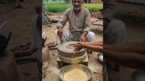 “गांव में ऐसे बनता है ताज़ा बेसन | Desi Jugaad Besan Making”