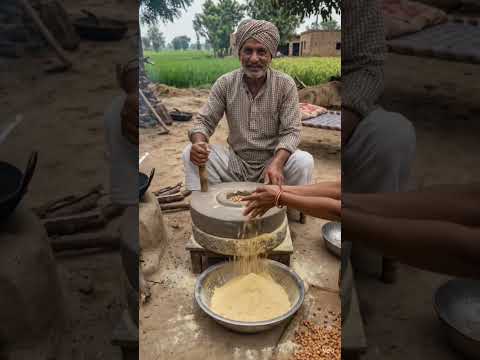 “गांव में ऐसे बनता है ताज़ा बेसन | Desi Jugaad Besan Making”