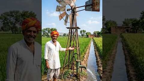 Bina Bijli, Diesel 😳 Hawa Se Paani! Desi Jugaad Se Khet Ki Sinchai | Windmill Water Pump | #jugaad