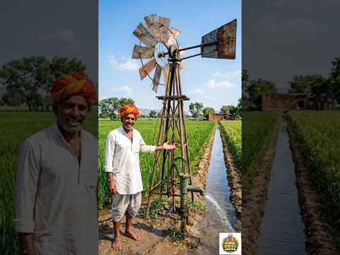 Bina Bijli, Diesel 😳 Hawa Se Paani! Desi Jugaad Se Khet Ki Sinchai | Windmill Water Pump | #jugaad