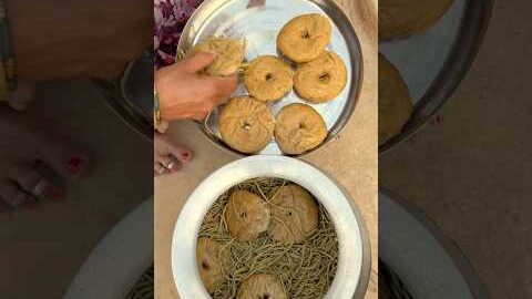 सांगरी ढोकला का चूरमा😍 #food #villagelife #desi  #rajasthan