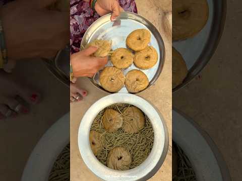 सांगरी ढोकला का चूरमा😍 #food #villagelife #desi  #rajasthan