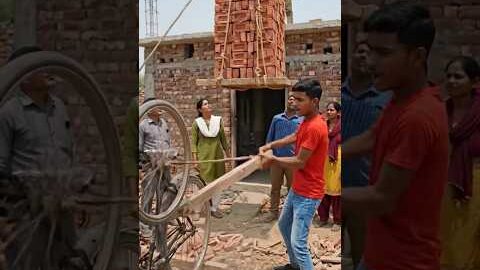 साइकिल बनी ईंट उठाने की मशीन 😱 | Real Desi Jugaad Viral #shorts #desijugaad #ai