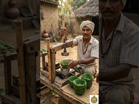 😳Kele ke Patte se Cup 😱 Is Desi Machine ne Sabko Shock Kar Diya | #desijugaad #innovation #trending