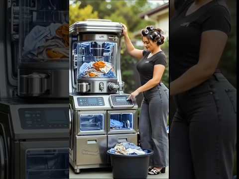 బట్టలు ఉతికి ఆరేసి ఐరన్ చేసి మడత పెట్టే మిషన్ బాగుంది నిజంగా 😱 cloth wash folding iron machine