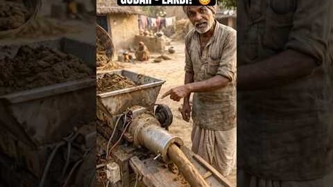 Gobar se lakdi ban rahi hai 😳 | Desi Machine ka kamaal #shorts #farming #india #desi #jugaad