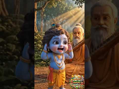 ठाकुरजी पर आवाज थी राधा की! 💫#krishna​ #desi cartoon world #krishnalove #viralvideo #trending