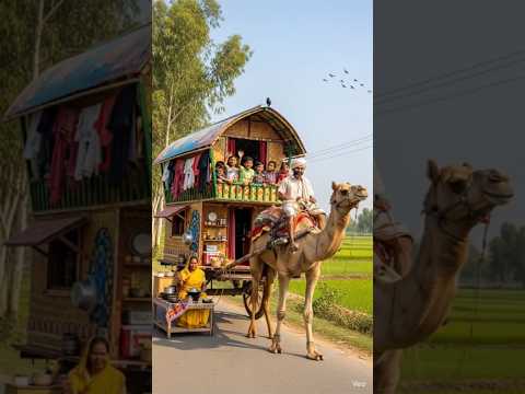 ऊंट गाड़ी में बना दिया 2 मंजिला घर 😲 | Desi Jugaad #desijugaad #trending