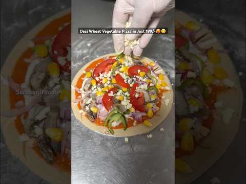 Desi Wheat Vegetable Pizza in Just 199/-😋🥵 #food #foodie #foodforfoodies #streetfood #foodblogger