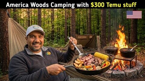 America woods Camping with $300 products by Temu || Desi in USA 🇺🇸