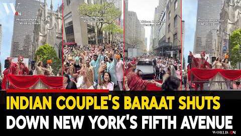 Indian Couple’s Grand Baraat Shuts Down NYC Fifth Avenue Goes Viral | Indians In The U.S.