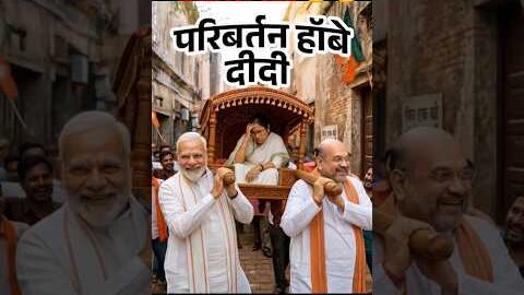 मोदी जी और अमित शाह ने ममता दीदी का पालकी में सम्मान के साथ बिदाई किए #election #comedy #shorts 🤣🤪😂