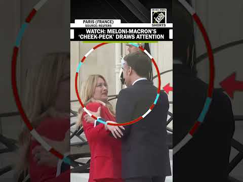 VIRAL VIDEO: Italian PM Meloni, French President Macron’s ‘cheek peck’ draws attention