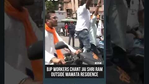 Bengal Election Results 2026: BJP Workers Chant ‘Jai Shri Ram’ Outside Mamata Banerjee’s Residence