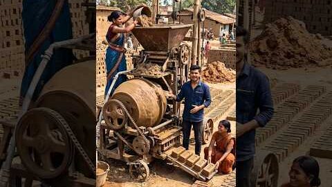 ⚙️ “Automatic Brick Machine | Desi Jugaad#trending #viralshorts#youtube #ai #desi #brick #machine