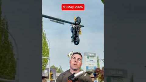 A Motorcycle Accident Resulted In The Bike Being Lodged and Stuck On A Traffic Light in BC