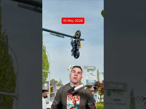 A Motorcycle Accident Resulted In The Bike Being Lodged and Stuck On A Traffic Light in BC