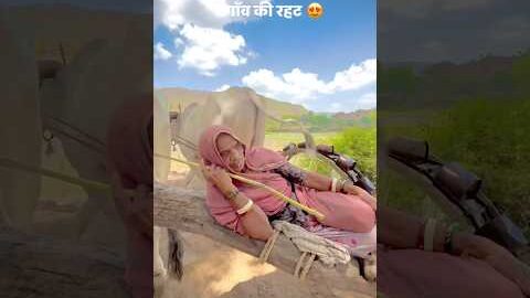 गाँव की रहट 😍 #villagelife #rajasthani #village #desi #food #rajasthan #khana#roti #youtubeshorts