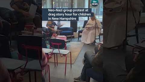 Neo-Nazi group protest drag story hour #itvnews #news