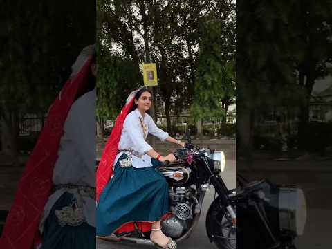 Haryanvi desi girl kurti daman phen ke bullet ride video 🤗 Desi style ladki bullet video 🥰 bullet ri