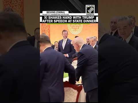 Xi Jinping shakes hand with Trump after his speech at State Dinner in China’s Beijing