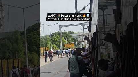 WAP7 Departing Honk 🔥🚆 Powerful Electric Loco Departure #shorts  #yt  #wap7