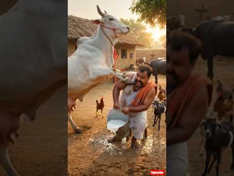 Angry Gaay vs Desi Dudhwala 🤣 #shorts #shortsfeed #funny