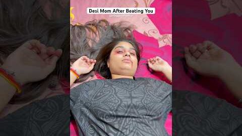 Desi Mom After Beating You 😂 #trending #comedy #funny #viral #mummy #beti #mom #desi #shorts #fun