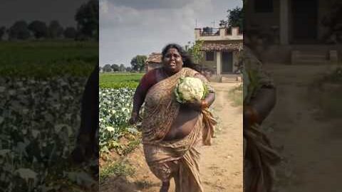 “मोटी औरत ने बनाई स्वादिष्ट आलू गोभी 😍🥔🥬 | Desi Village Cooking | Emotional Love Story”#desifood