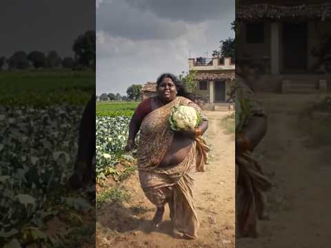 “मोटी औरत ने बनाई स्वादिष्ट आलू गोभी 😍🥔🥬 | Desi Village Cooking | Emotional Love Story”#desifood